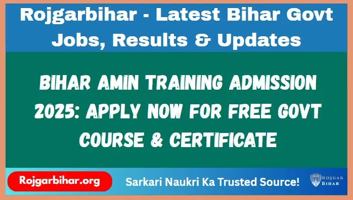 Bihar Amin Training 2025